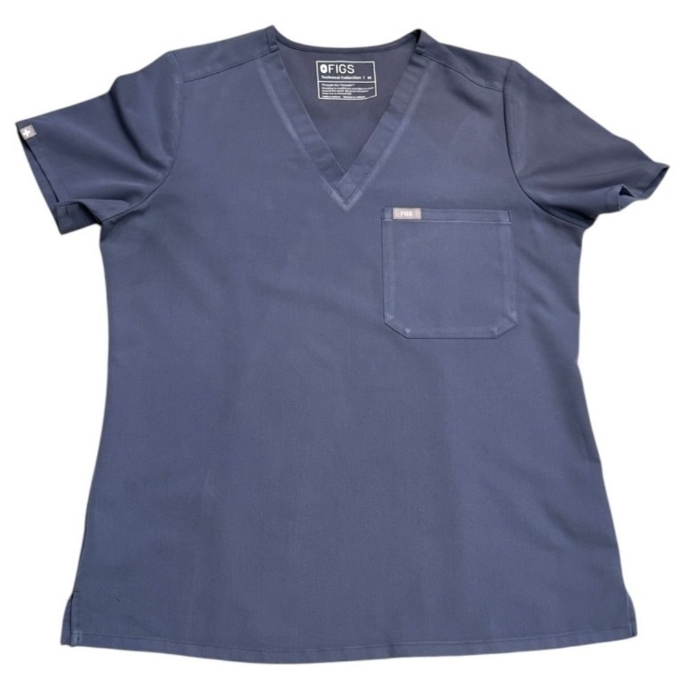 FIGS Technical Collection Scrub Top V-Neck‎ Pocket Women's Medium
